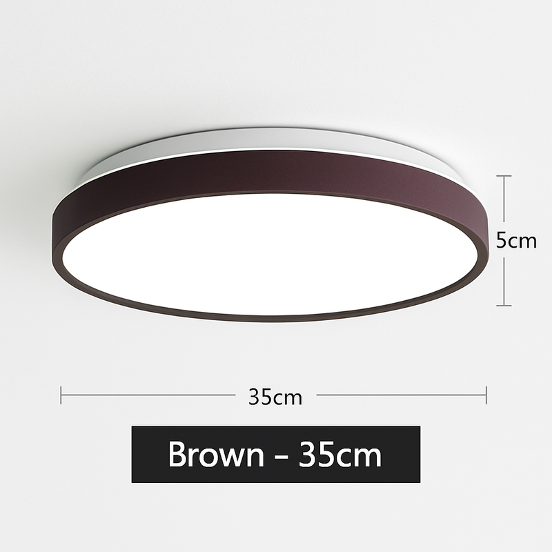 Plafonnier moderne LED métallique circulaire et fin Glenn