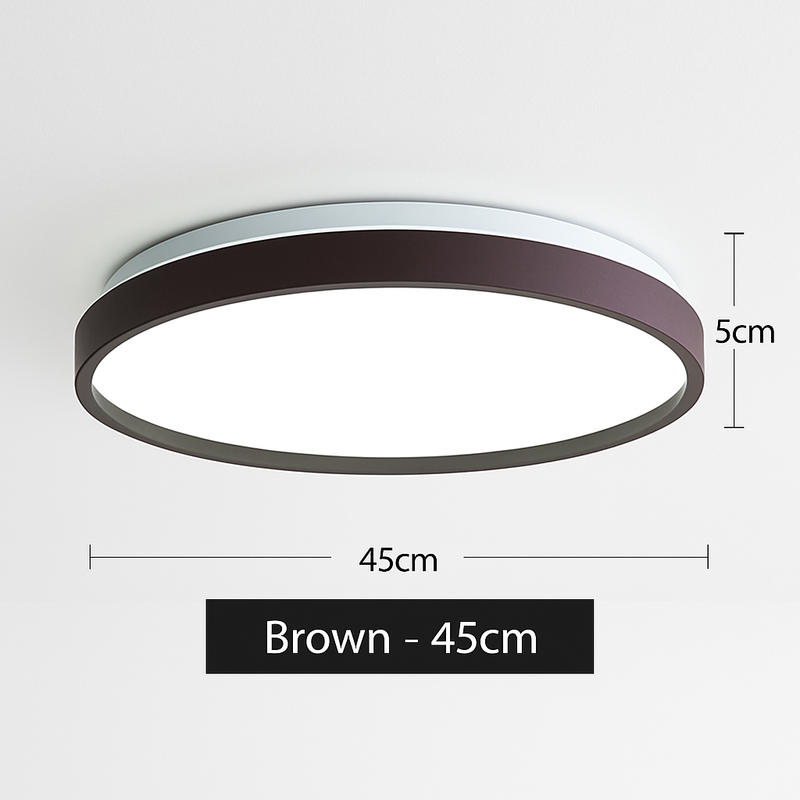 Plafonnier moderne LED métallique circulaire et fin Glenn