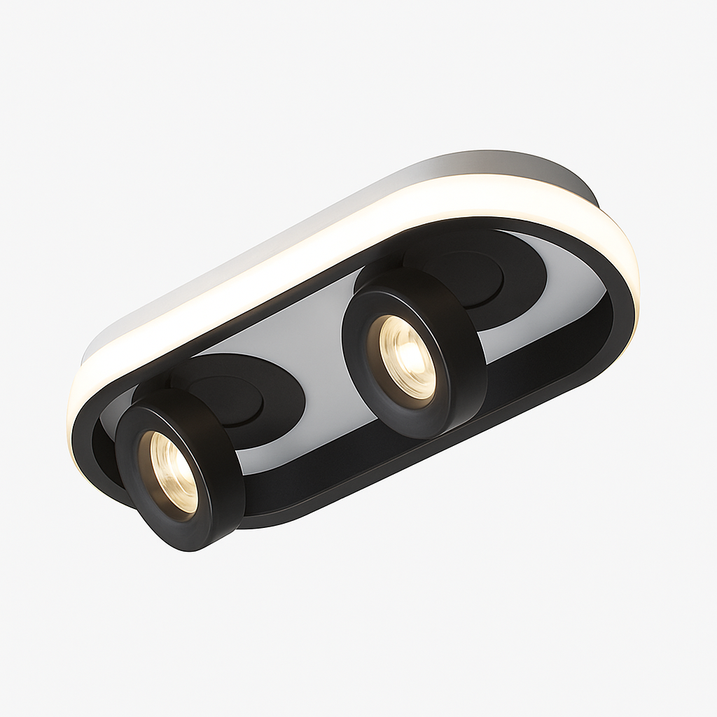 Plafonnier moderne LED ovale avec angle rotatif Charly - vue 5 sur 9