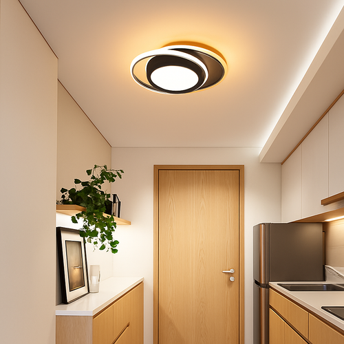 Plafonnier moderne LED rond en métal style Mosskolin