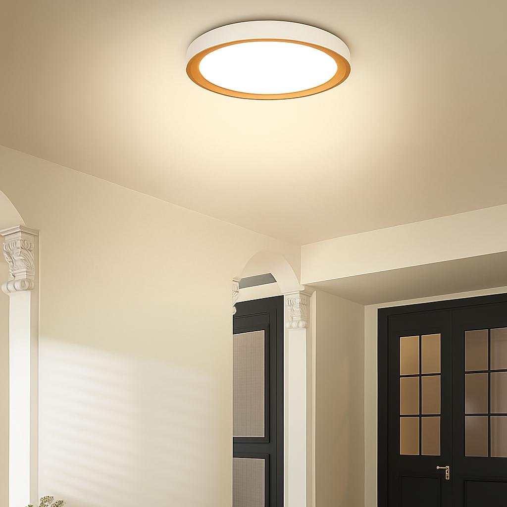plafonnier moderne à leds en bois pour éclairage intérieur - vue 6 sur 9