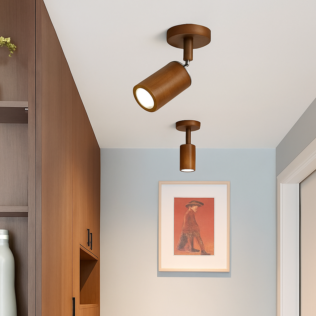 plafonnier nordique en bois massif pour décoration intérieure - vue 4 sur 9