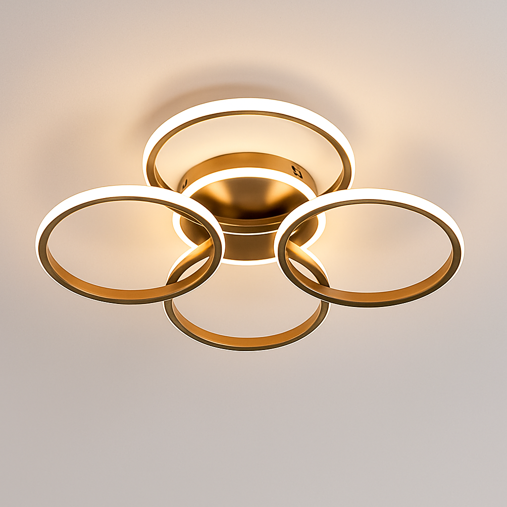 plafonnier nordique à led éclairage annulaire luxe moderne - vue 17 sur 19