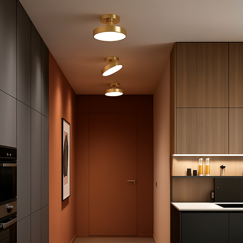 plafonnier nordique simple rond led éclairage lustre - vue 6 sur 12