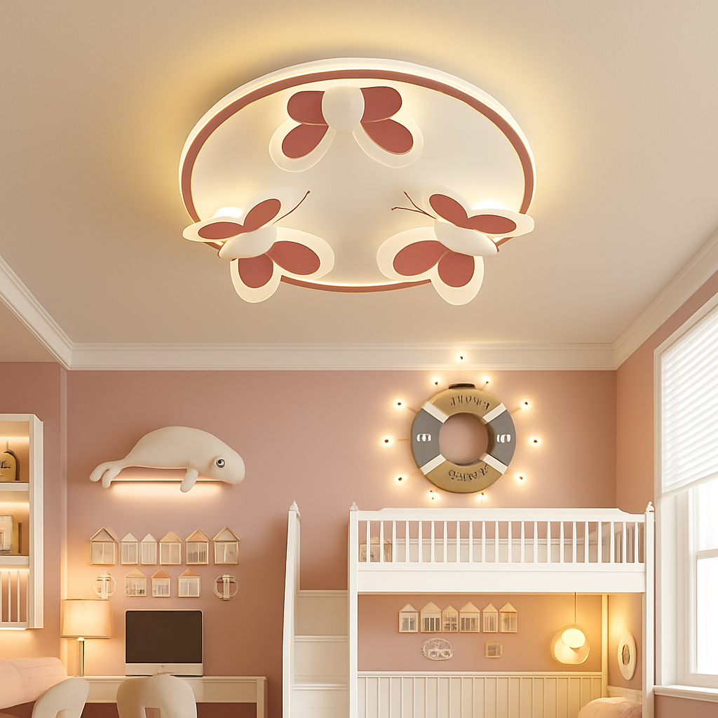 plafonnier papillon décoratif pour enfants lampes créatives d'intérieur - vue 5 sur 7