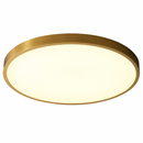 Plafonnier plat et rond doré à LED