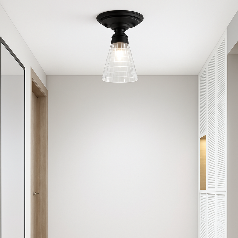 plafonnier rétro américain avec couvercle en verre pour décoration créative