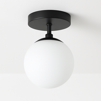 Plafonnier rond boule verre laiteux