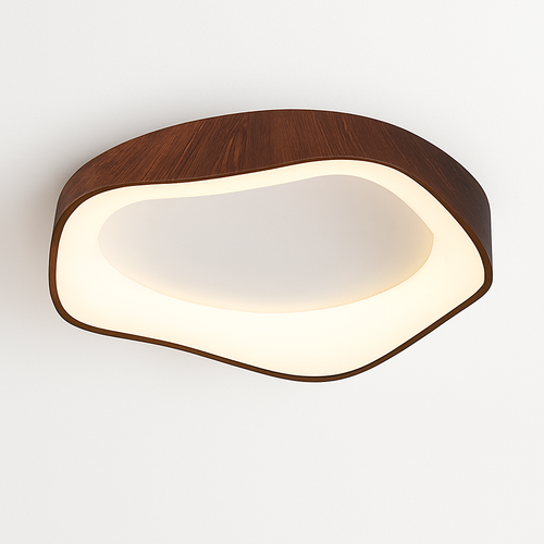 Plafonnier rond en bois au design moderne