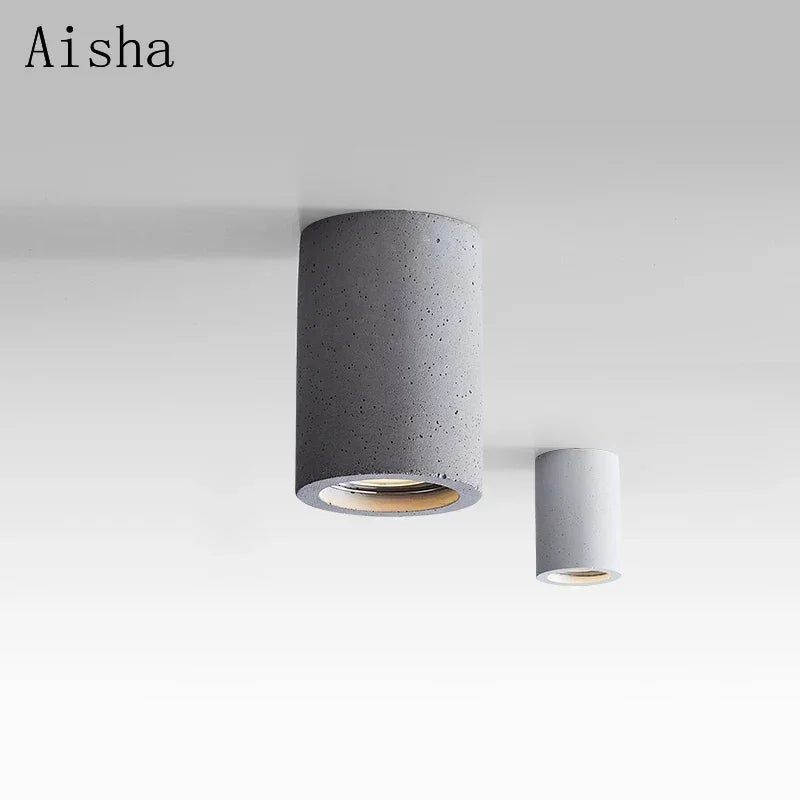 plafonnier rond en ciment led design minimaliste pour intérieur