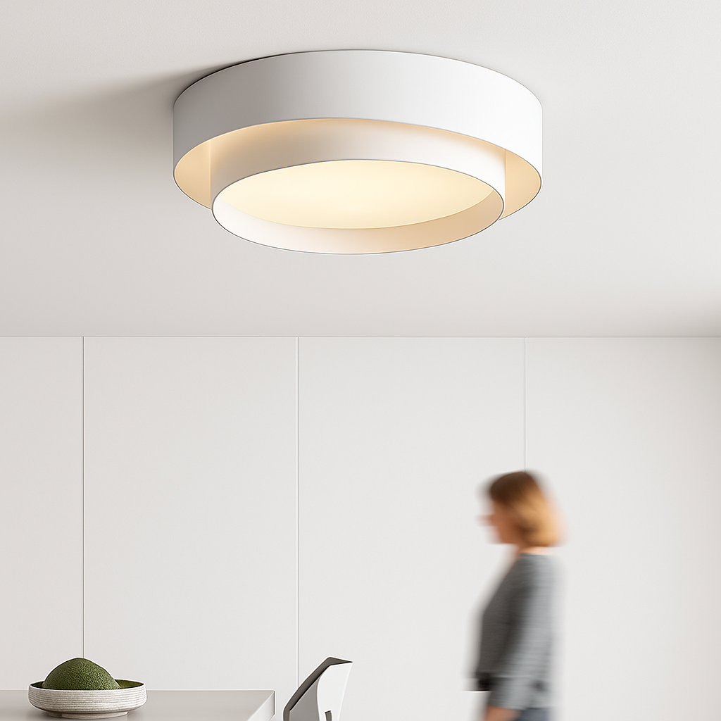Plafonnier rond moderne led Art plafonnier Studio cuisine chambre allée balcon couloir blanc plafonnier design - vue 7 sur 8