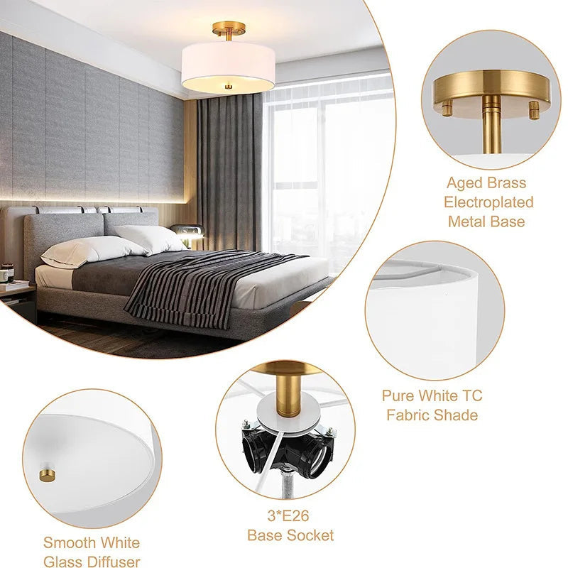plafonnier tissu style américain pour intérieur moderne et élégant