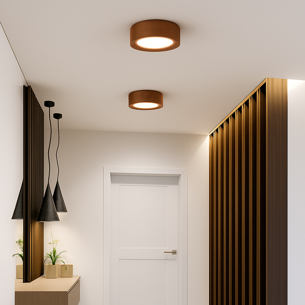 plafonniers en noyer et frêne led pour éclairage intérieur - vue 5 sur 10