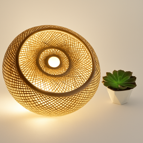 plafonniers en rotin suspension lampe décorative art lustre abat-jour