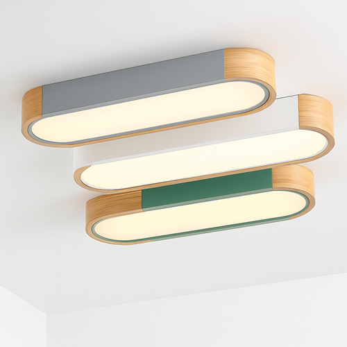 plafonniers minimalistes en bois massif avec panneaux acryliques nouvelle collection - vue 2 sur 18