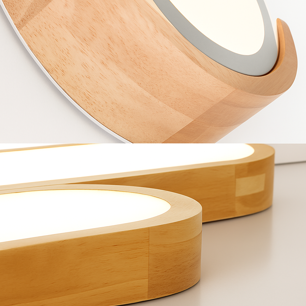 plafonniers minimalistes en bois massif avec panneaux acryliques nouvelle collection - vue 5 sur 18