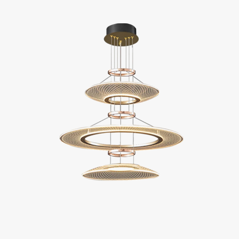 Lustre anneaux design pour salon double pour cuisine île hôtel Restaurant LED