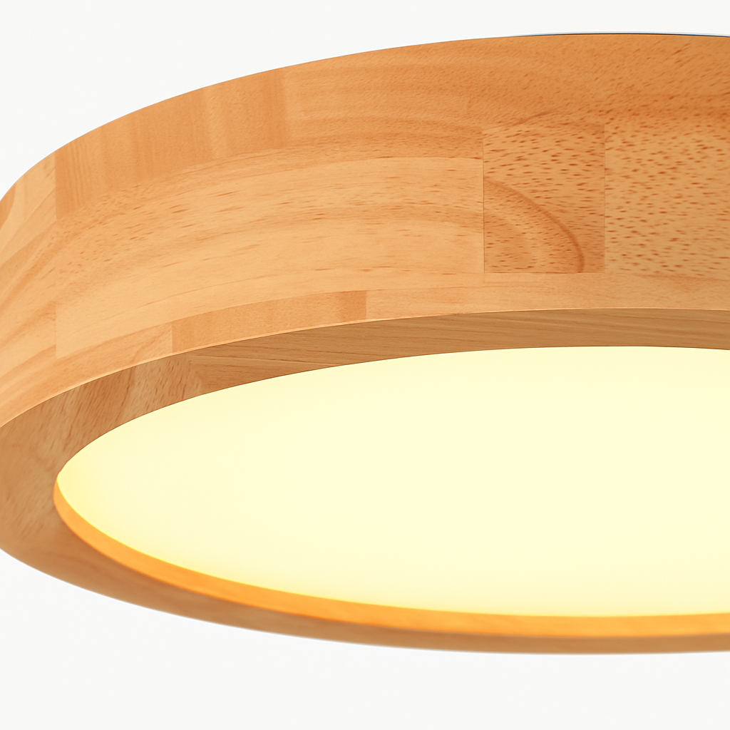 Plafonniers ronds simples chambre Led plafonniers lampe en bois décor à la maison Lampen nordique couloir étude cuisine salle à manger lampe - vue 5 sur 7