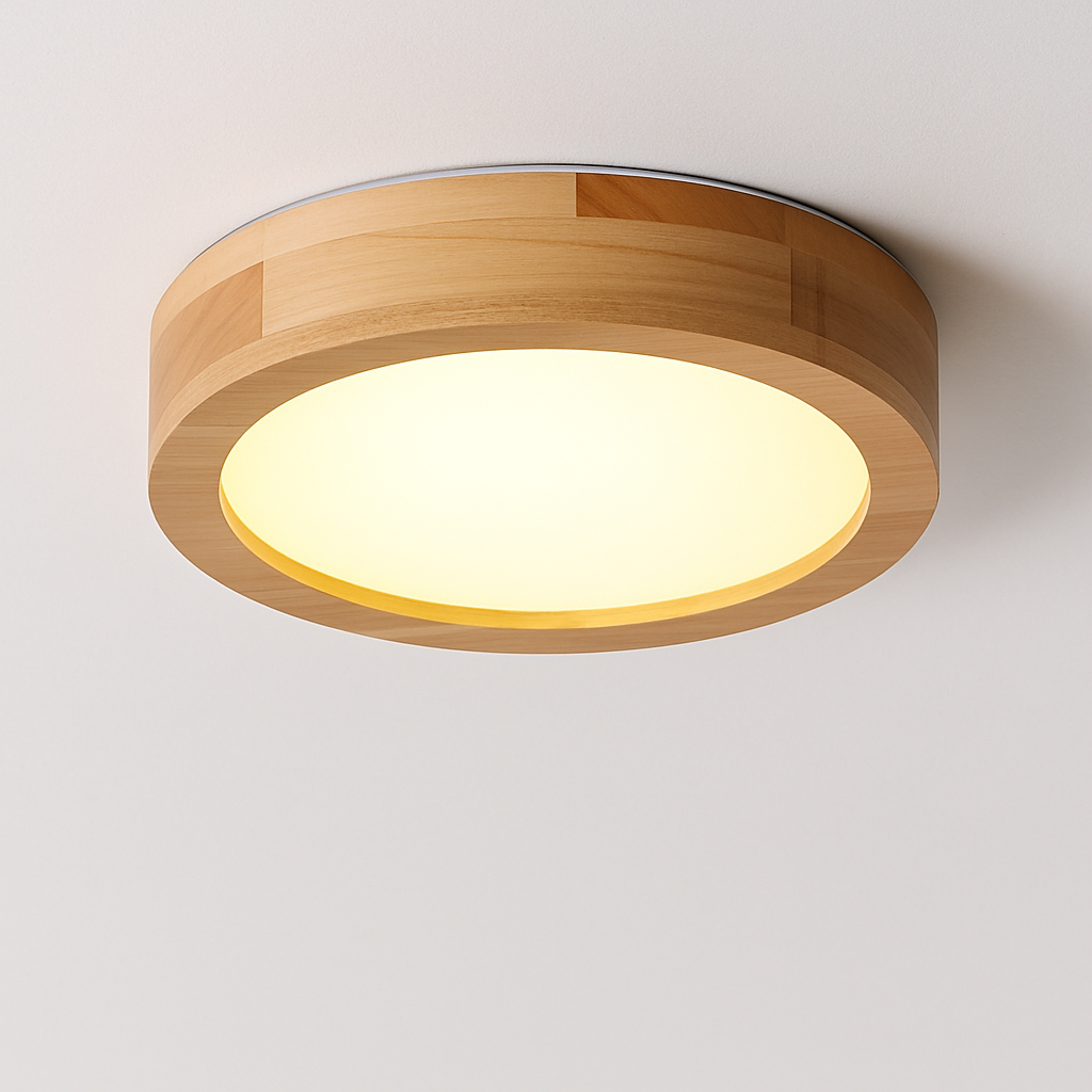 Plafonniers ronds simples chambre Led plafonniers lampe en bois décor à la maison Lampen nordique couloir étude cuisine salle à manger lampe - vue 8 sur 7