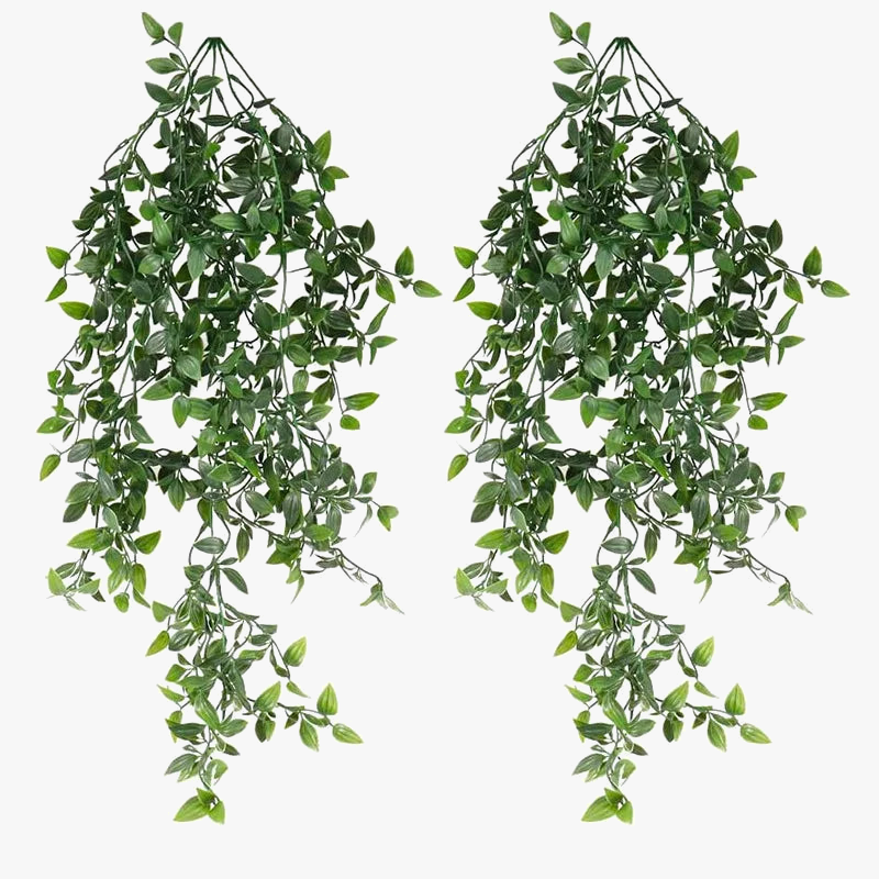 plante artificielle suspendue vignes en rotin décoration élégante