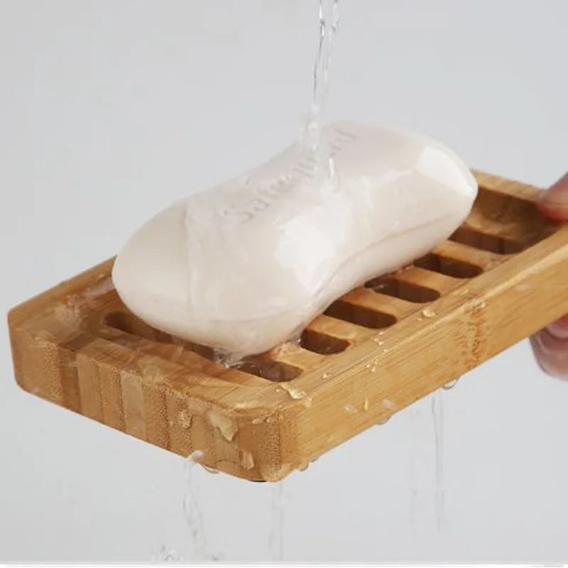 plateau en bambou porte savon naturel pour salle de bain