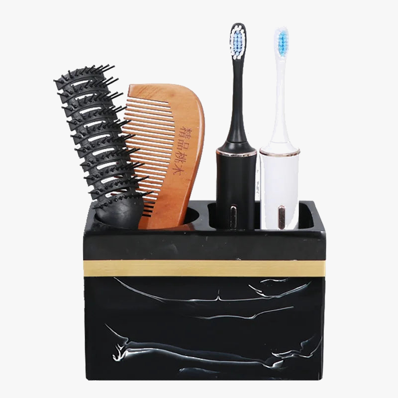 porte-brosse à dents en résine marbrée pour salle de bain