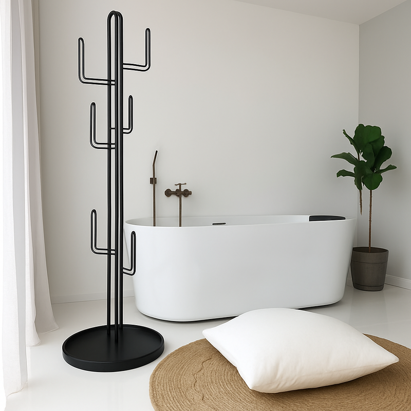 porte-manteau sur pied design moderne en forme de cactus