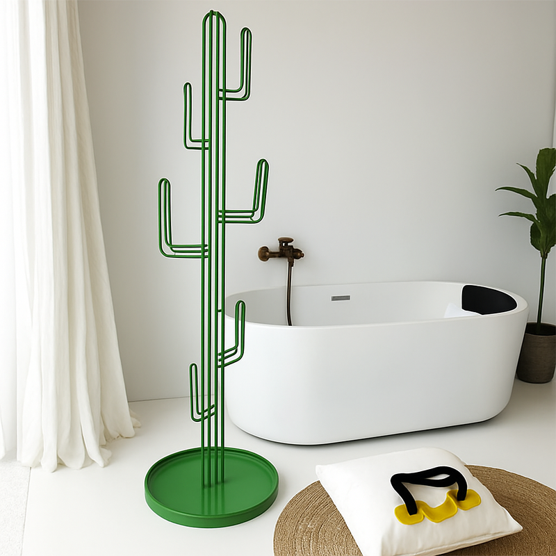 porte-manteau sur pied design moderne en forme de cactus