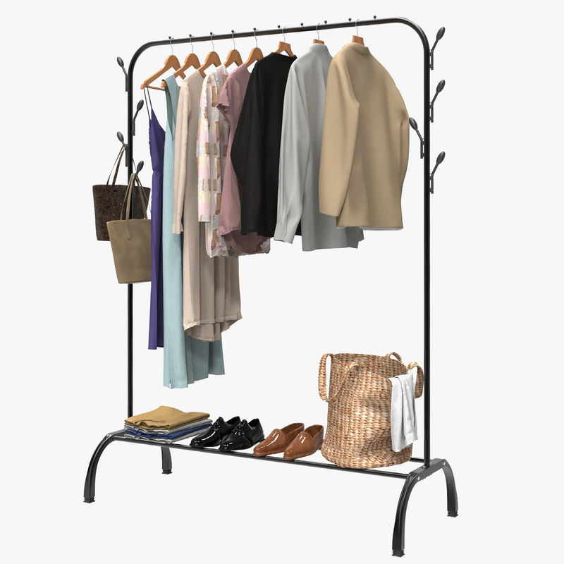 porte-manteaux sur poteau grande capacité pour vêtements et accessoires