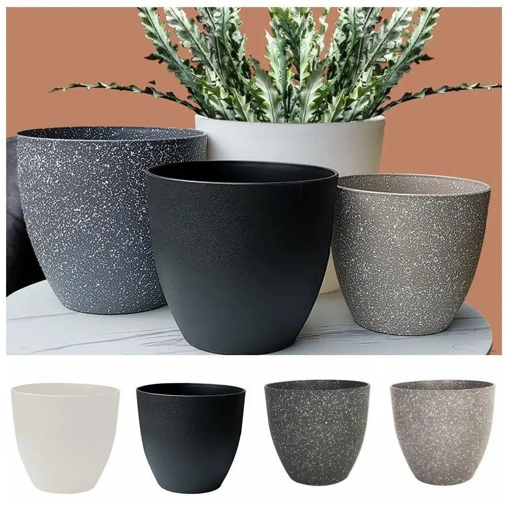 pot de fleurs tendance en plastique imitation pierre pour bonsaï et balcon