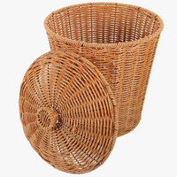 poubelle en osier pour rangement linge et déchets