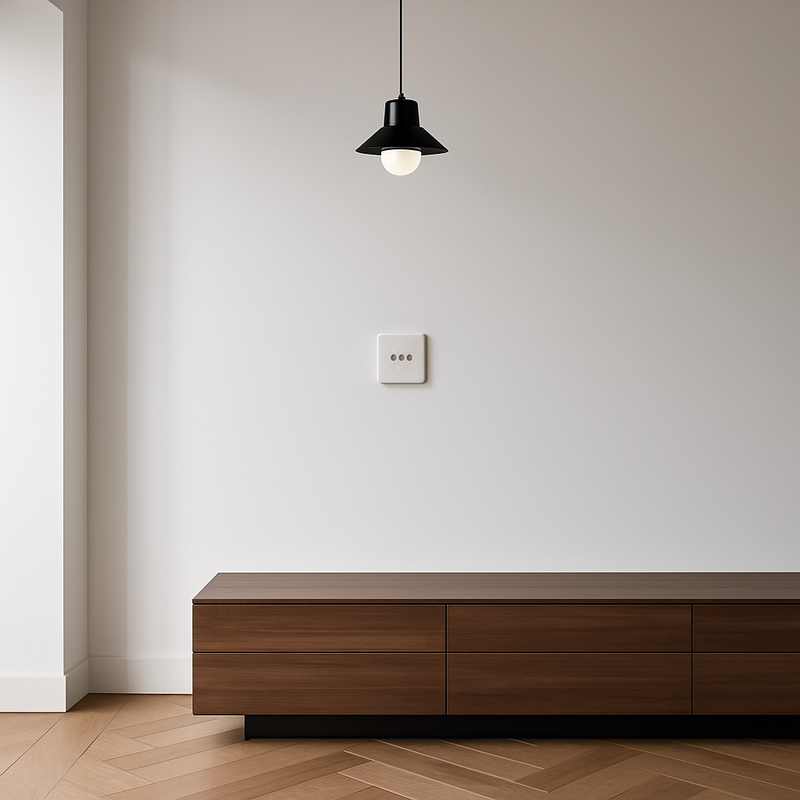 Prise électrique et double USB en acier blanc mat bords arrondis