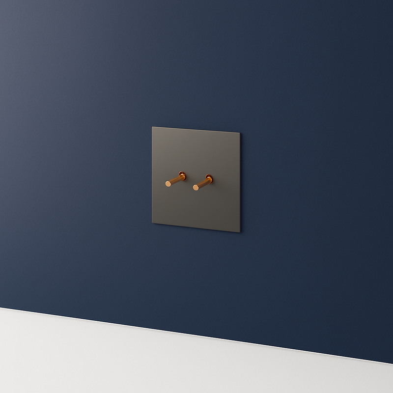 Prise électrique et double USB et USB type C en acier gris brossé