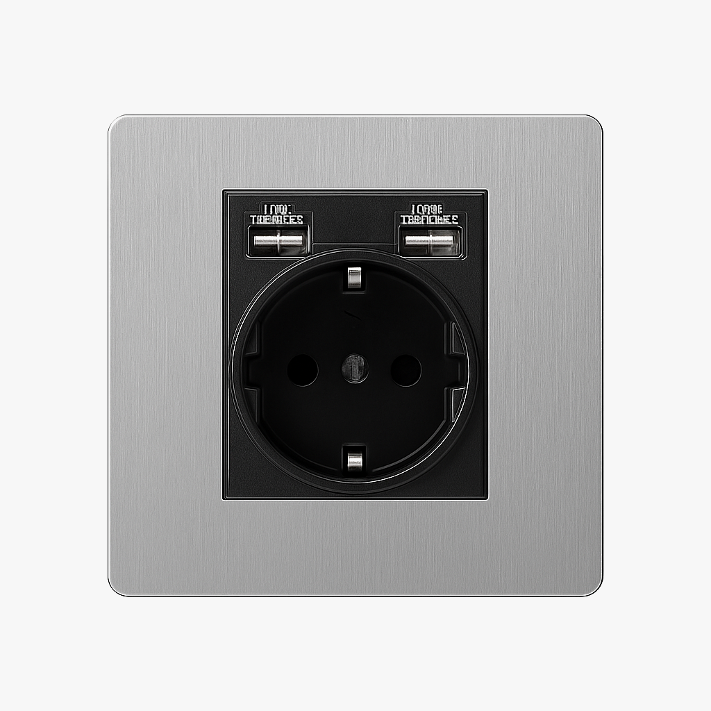 prise-lectrique-et-double-usb-europe-en-acier-gris-clair-bross-bords-arrondis-0.png