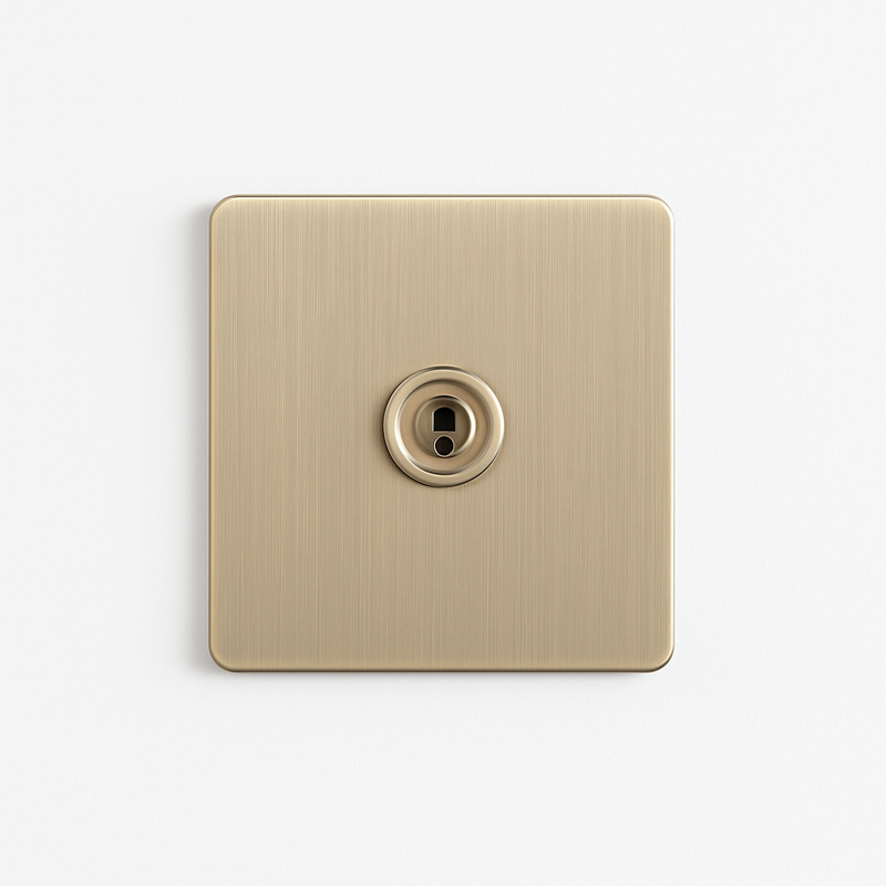 Prise électrique et double USB type C (Europe) en acier gris vieilli brossé bords arrondis