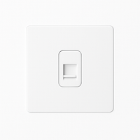 Prise RJ45 en acier blanc mat bords arrondis