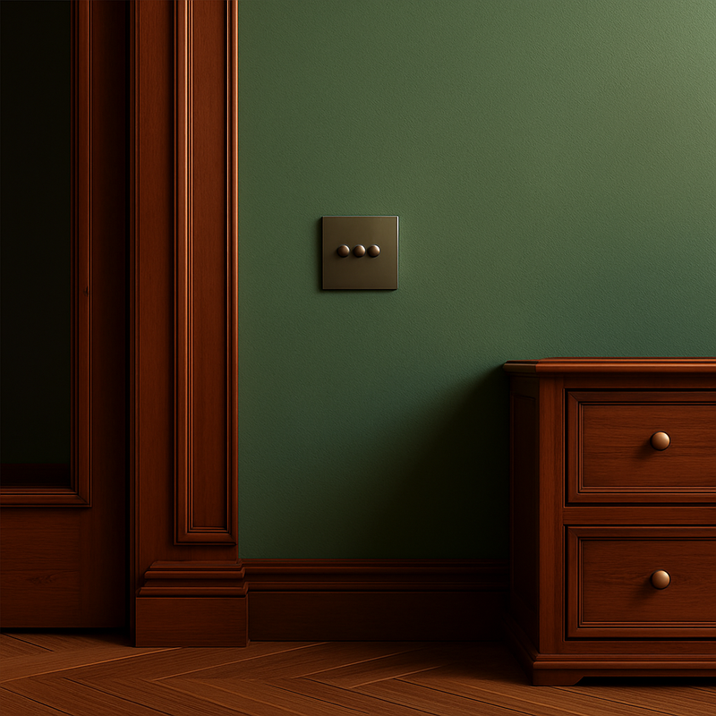 Prise TV en acier bronze vieilli bords arrondis