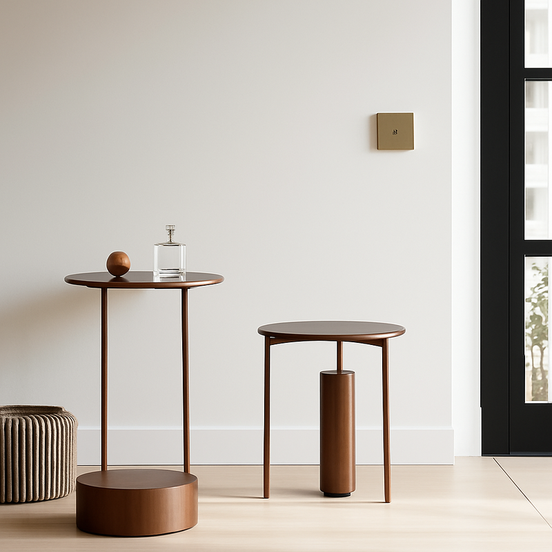 Prise TV en acier gris vieilli brossé bords arrondis