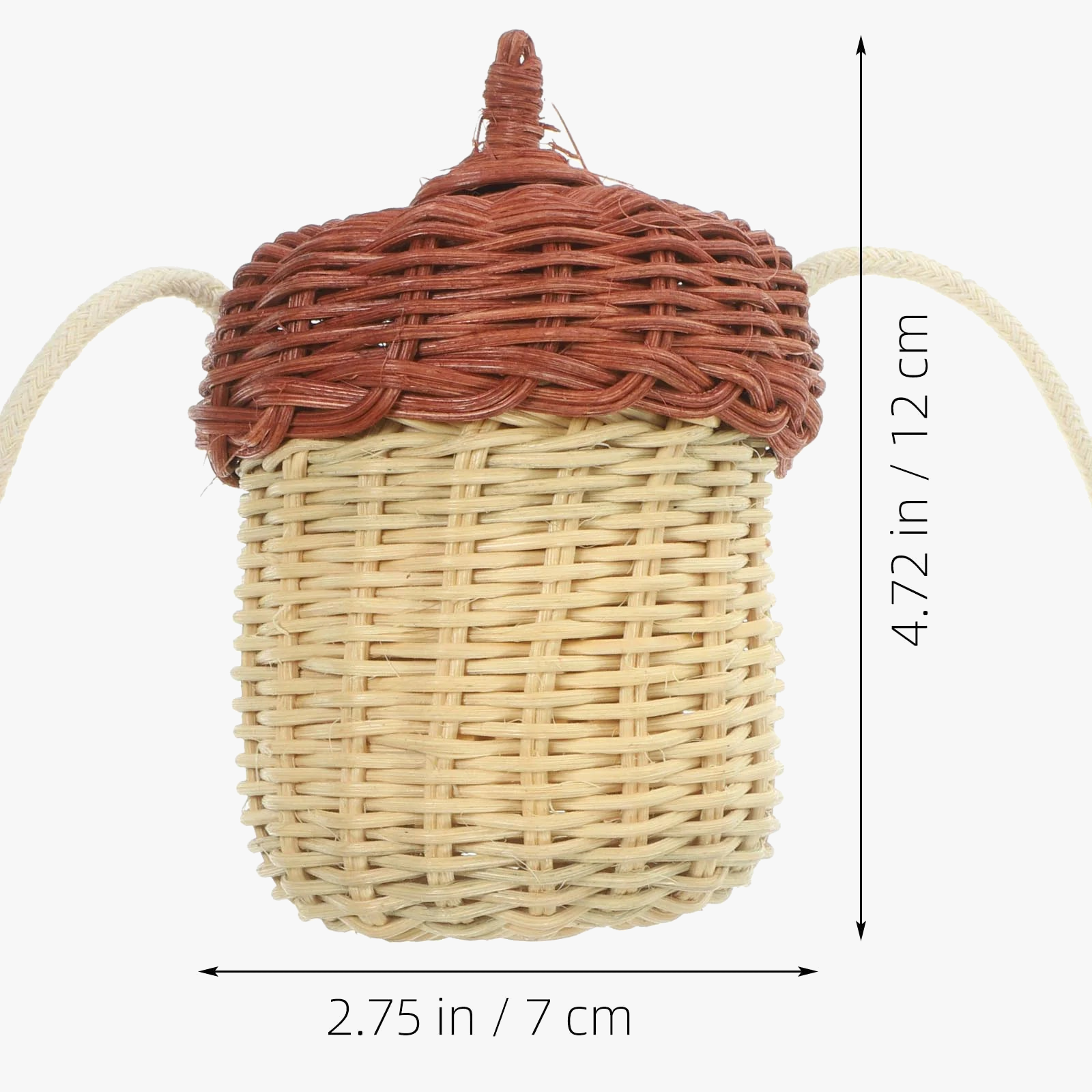 sac à main en osier décoratif pour enfants en forme de gland