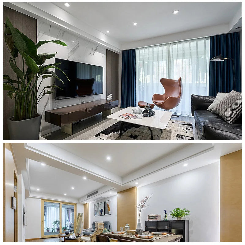 led downlight panneau rond encastré projecteur pour éclairage intérieur