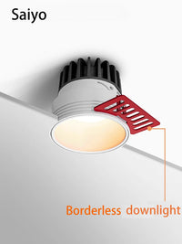 led sans bordure encastrée anti-éblouissement en aluminium sans garniture