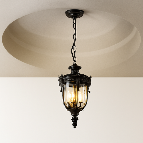 SANDIY Rétro Lustre Vintage Extérieur Plafond Suspension Europe Suspension pour Jardin Porche Balcon Cour Éclairage Public - vue 3 sur 12