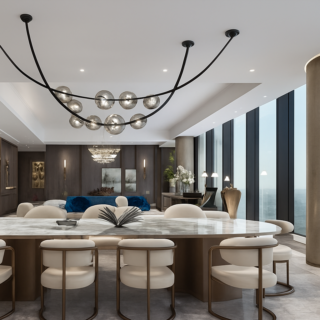 sandyha lustre led en cuir design suspension éclairage décoration - vue 7 sur 12