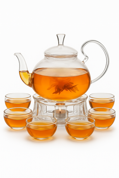 Service a the verre double paroi infuseur chauffe