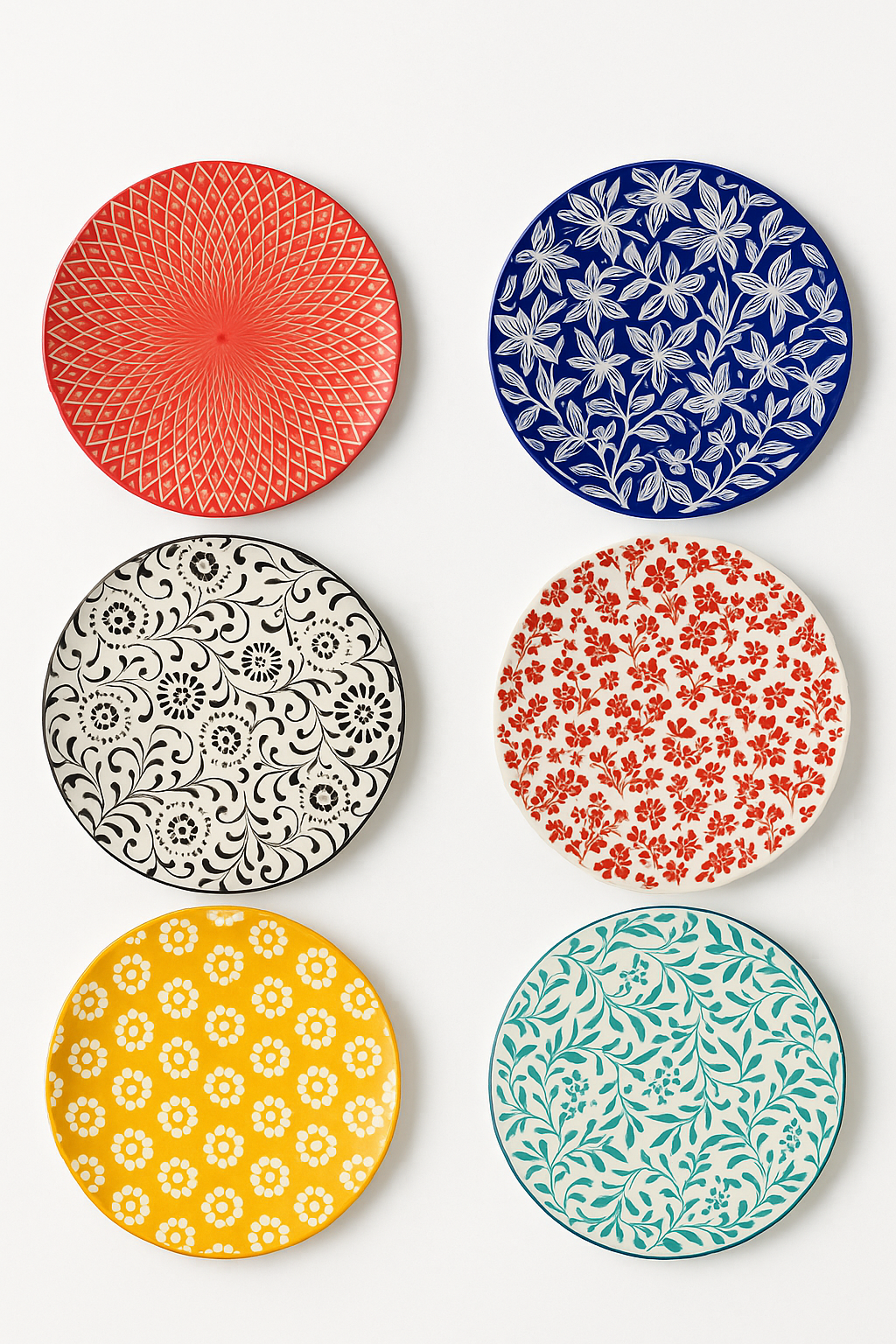 Service de table ceramique motifs floraux assiettes bols - vue 2 sur 3