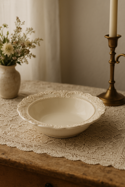 Service de table ceramique relief style vintage restaurant