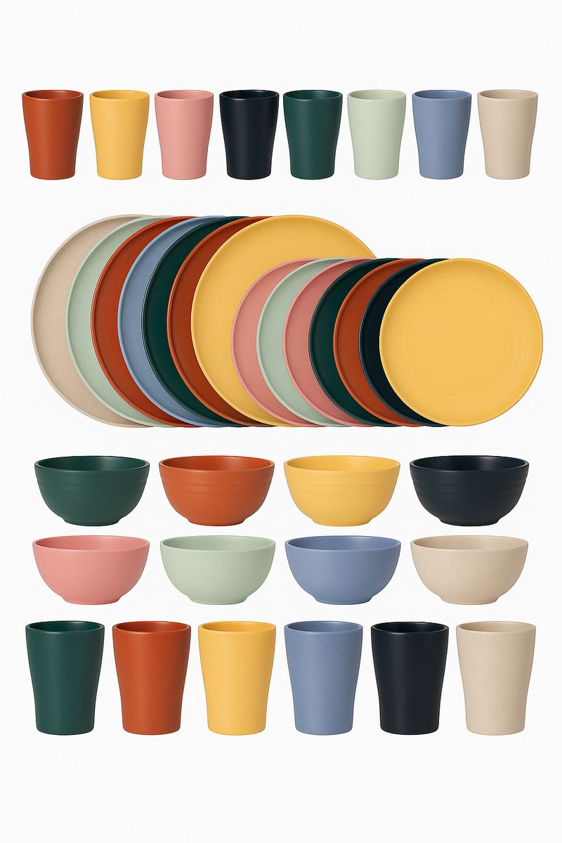 service de table incassable paille de ble biodegradable