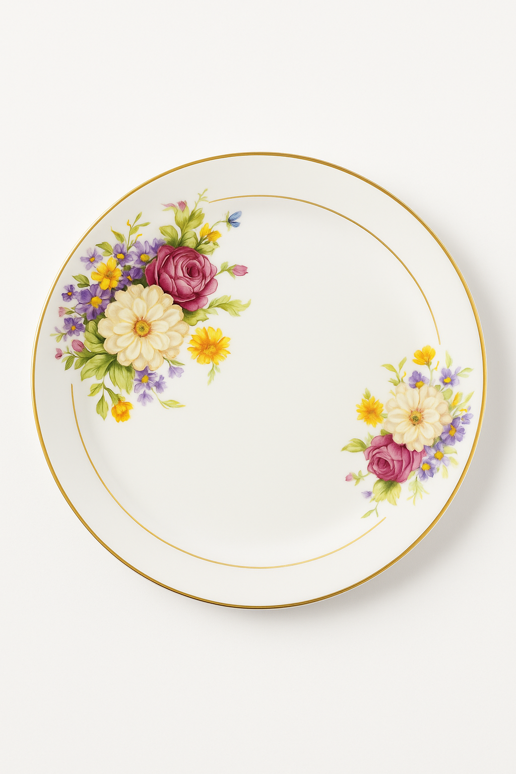 Service de table porcelaine fine florale personnalisable occidental - vue 2 sur 3