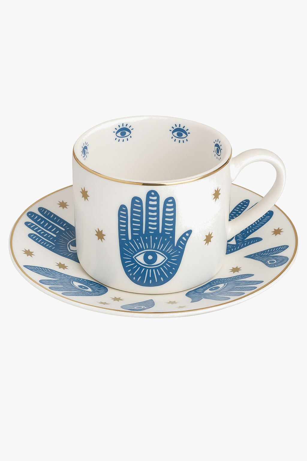 Service thé vintage céramique italienne tasse soucoupe plateau