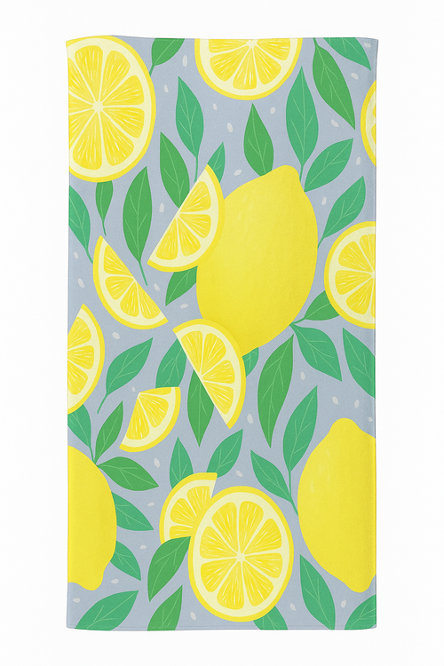 serviette de plage microfibre séchage rapide motif citron